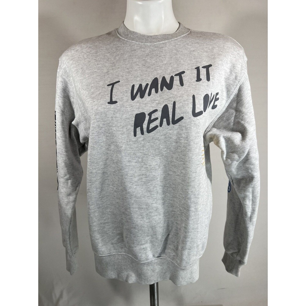Big Hit Graphic Sweatshirt Womens Medium Gray Streetwear Y2K Pullover Top